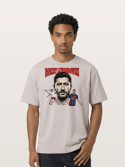 Robert Lewandowski Football Art Cotton T-shirt