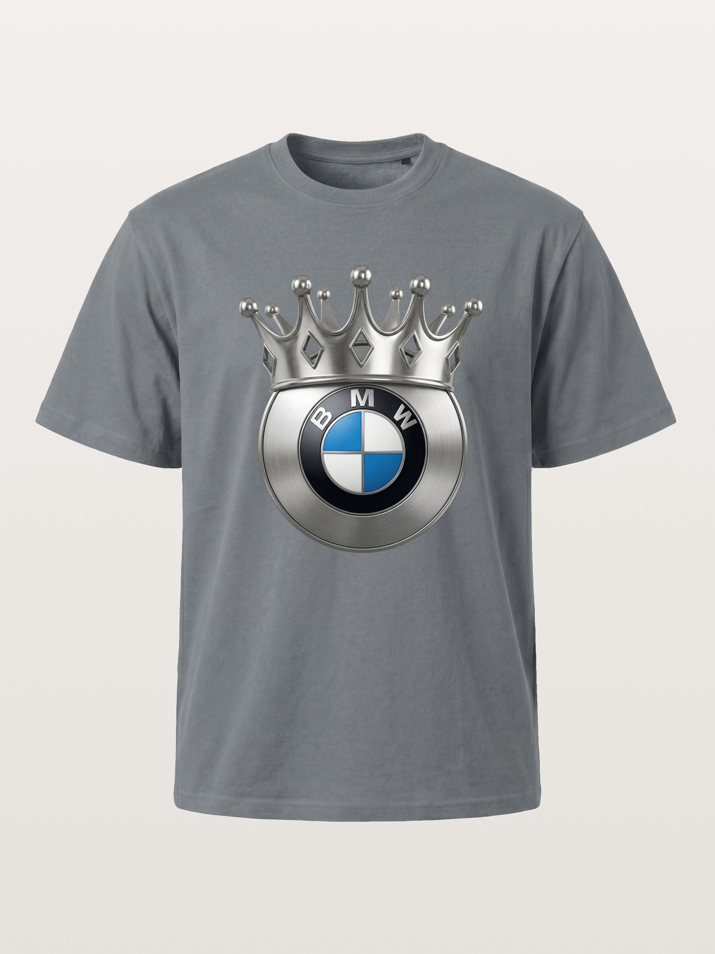 Crowned BMW Logo Metal Art Cotton T-shirt