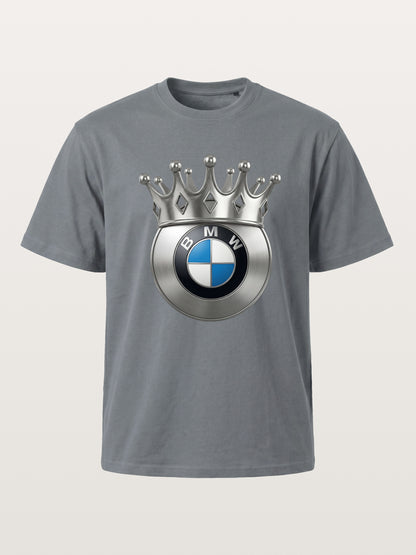 Crowned BMW Logo Metal Art Cotton T-shirt