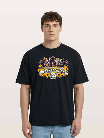 Preakness 151 Sunflower Racing Art Cotton T-shirt