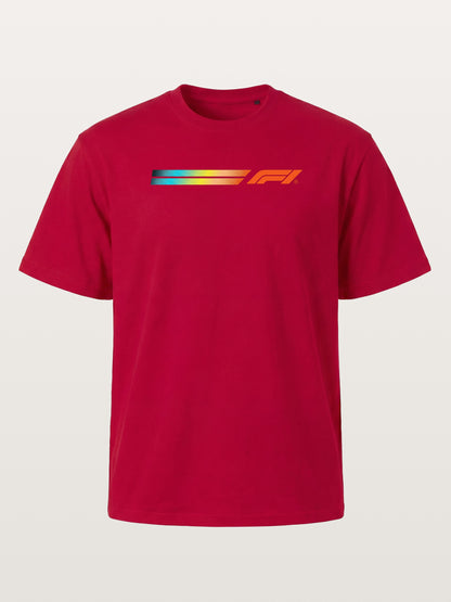 F1 Rainbow Gradient Stripe Banner Gildan T-shirt