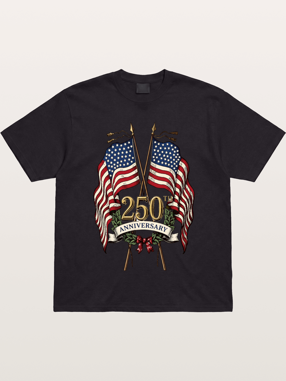 US Flags Anniversary Poster Gildan T-shirt
