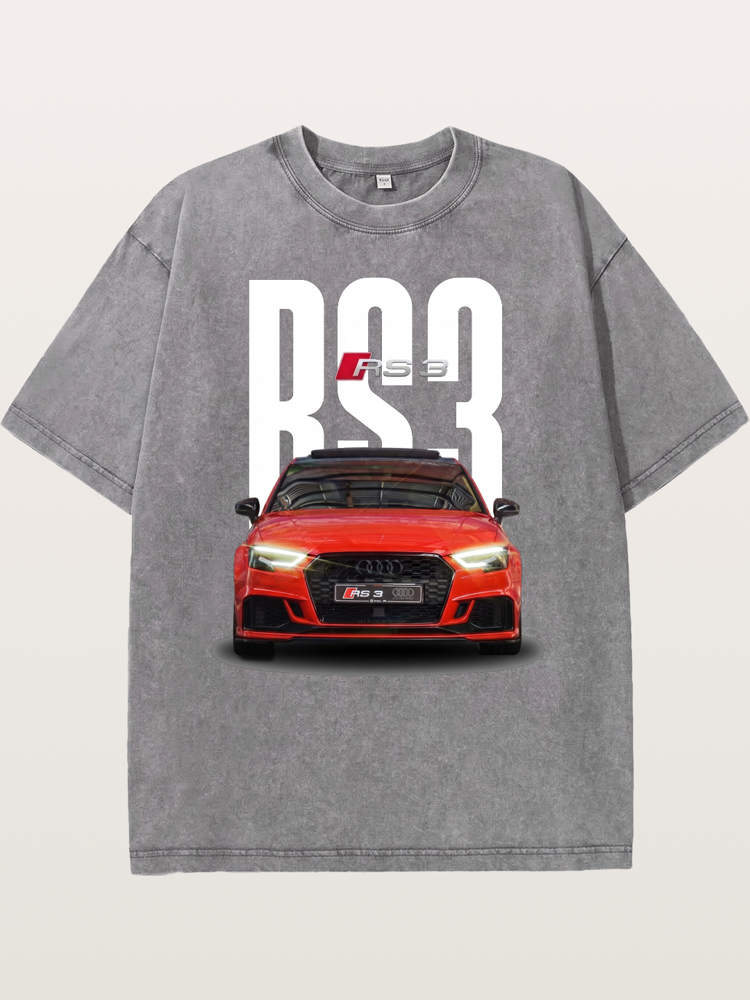 Audi RS3 Red Performance Sedan Washed T-shirt