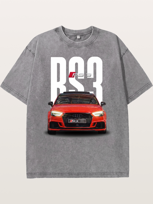 Audi RS3 Red Performance Sedan Washed T-shirt