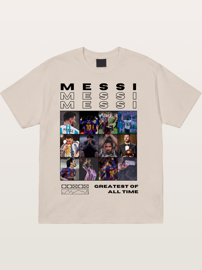 Messi Greatest of All Time Montage Cotton T-shirt