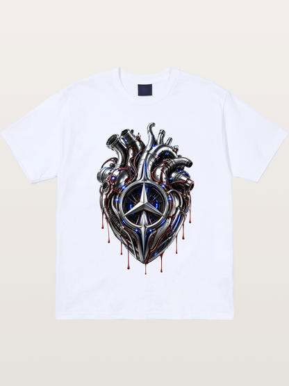 Mercedes Cyborg Heart Print Gildan T-shirt