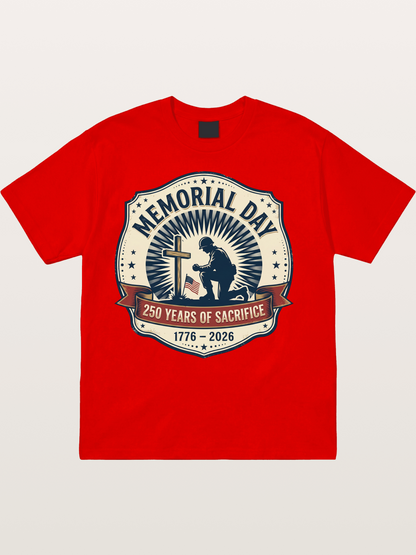 Memorial Day Vintage Sacrifice Badge Cotton T-shirt