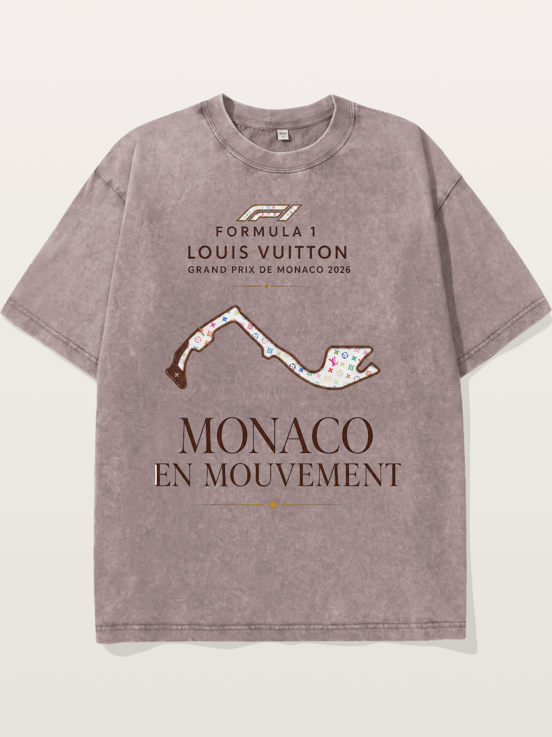 LV x F1 Monaco Track Art Washed T-shirt