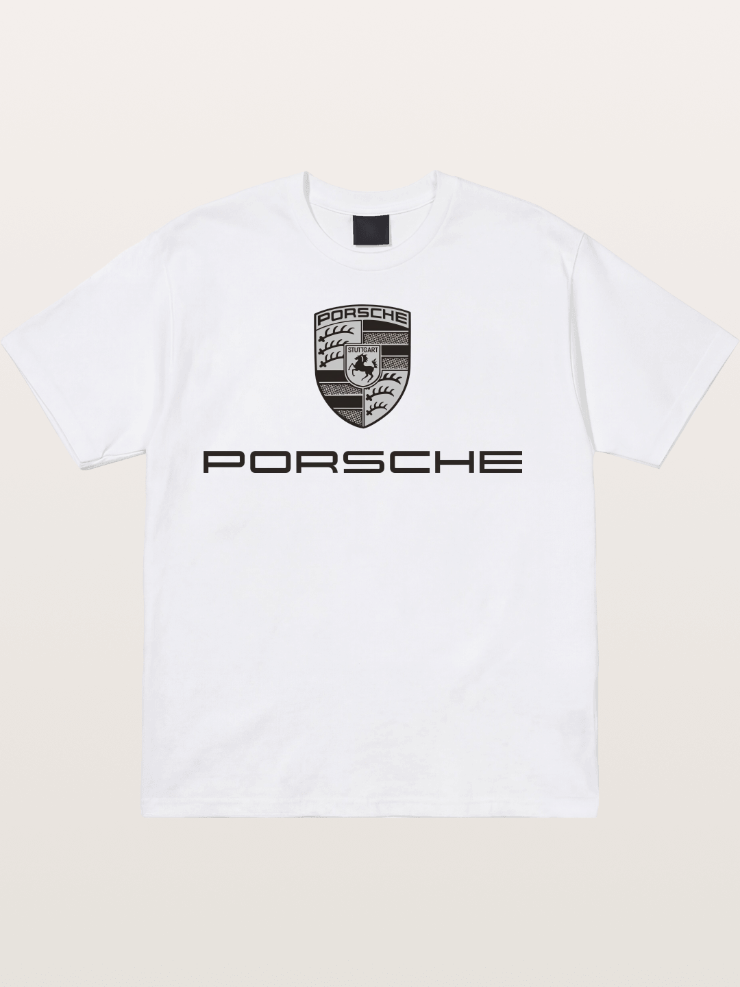 Monochrome Porsche Crest Cotton T-shirt