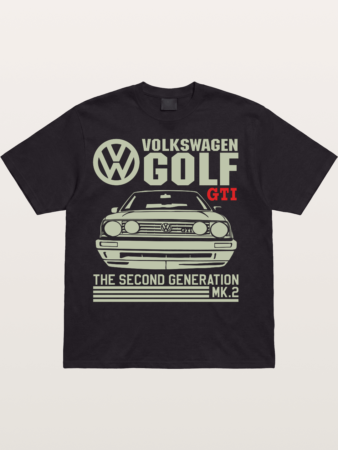 Volkswagen Golf MK2 Outline Cotton T-shirt