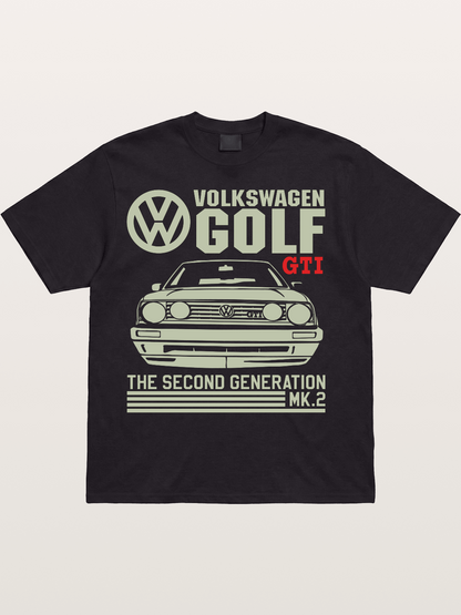 Volkswagen Golf MK2 Outline Cotton T-shirt