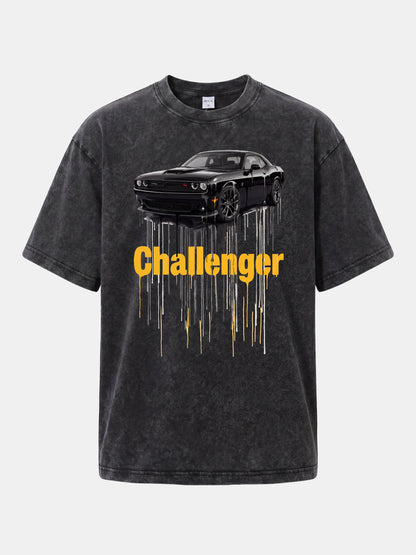 Drip Paint Challenger Poster Washed T-shirt
