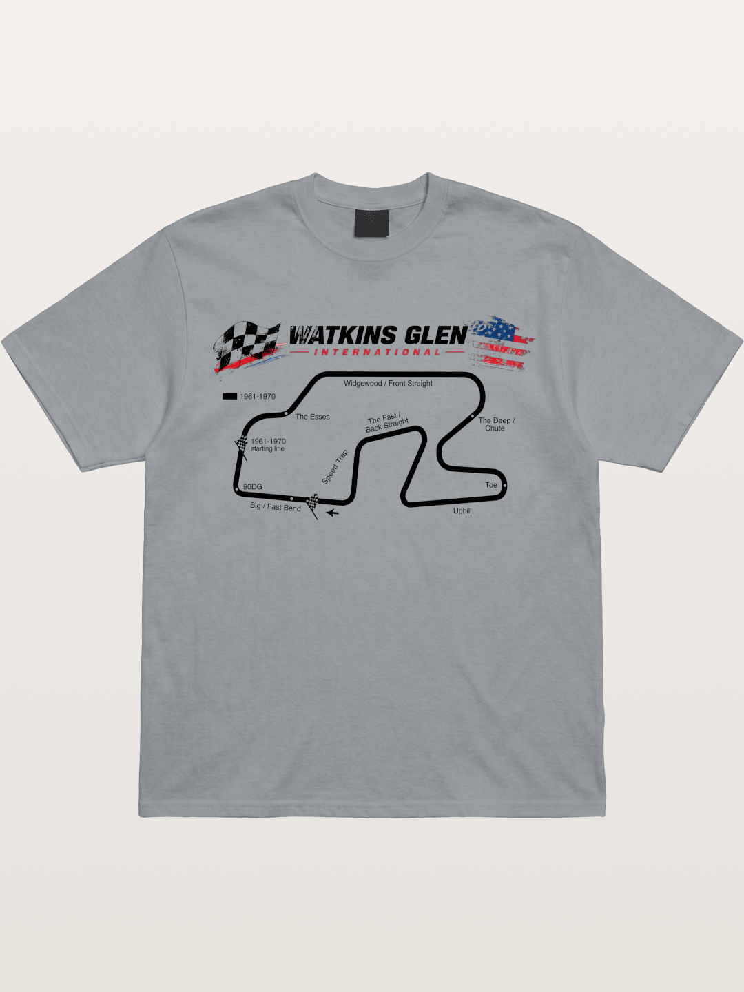 Watkins Glen Road Course Map Art Gildan T-shirt