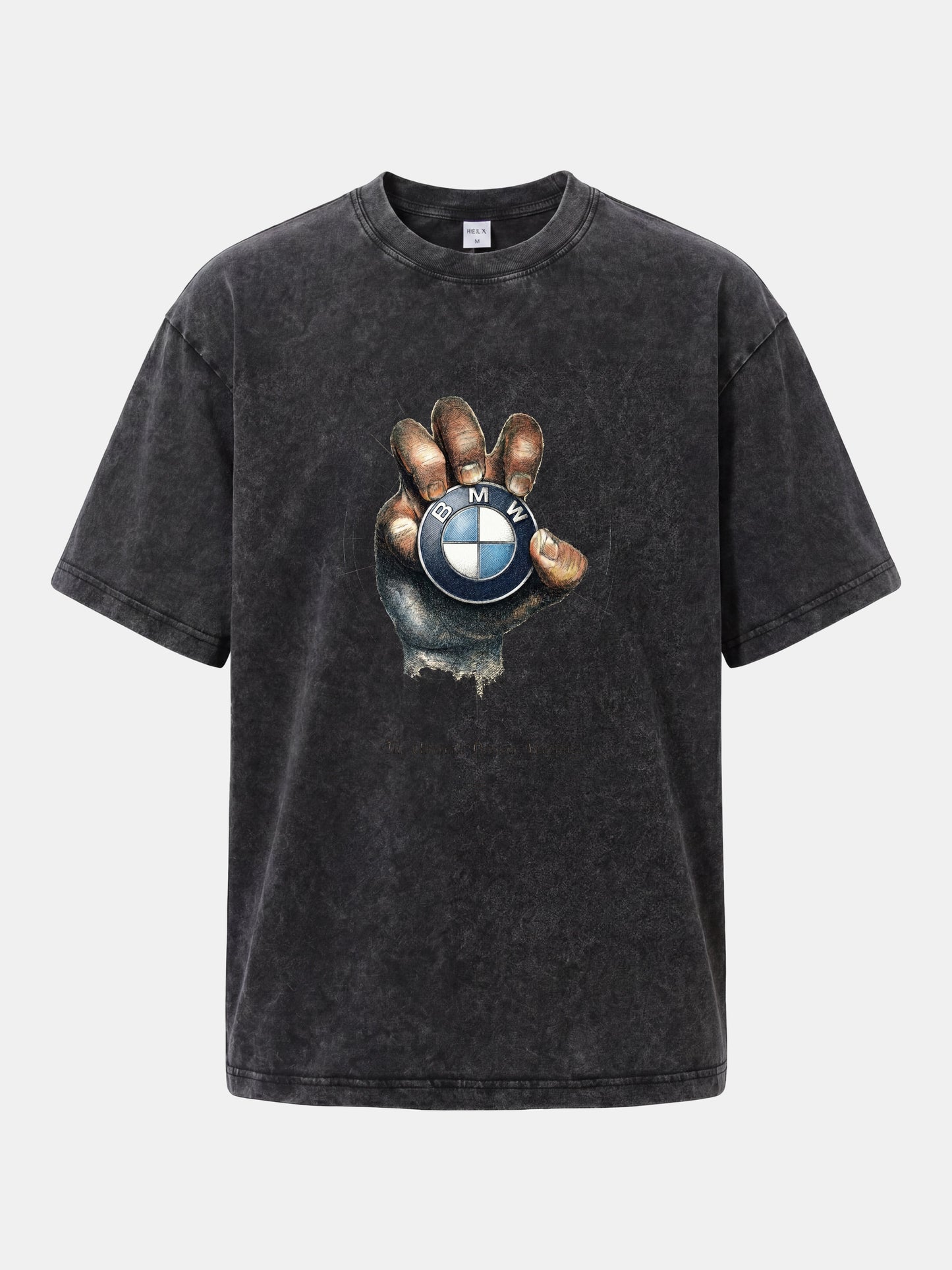 Hand Holding BMW Logo Sketch Washed T-shirt