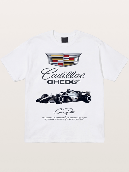 Checo Perez Cadillac F1 Print Cotton T-shirt