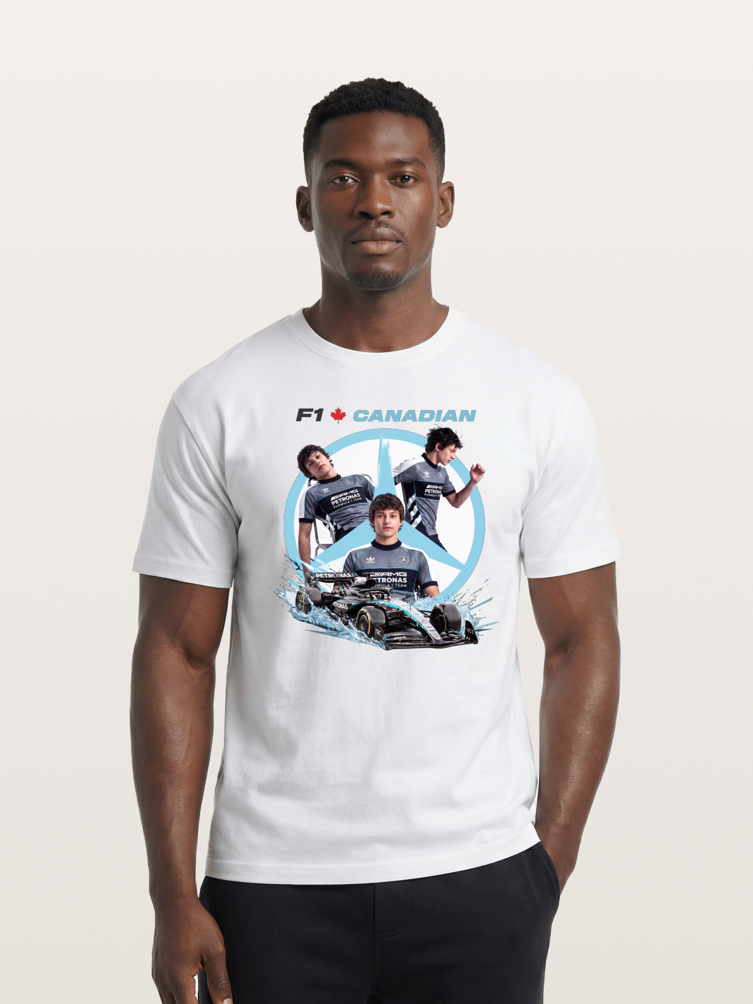 Canadian F1 Mercedes Racing Poster Cotton T-shirt
