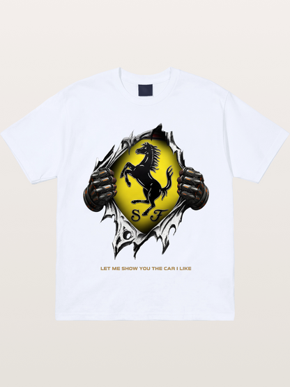 Ferrari Prancing Horse Tear Through Gildan T-shirt