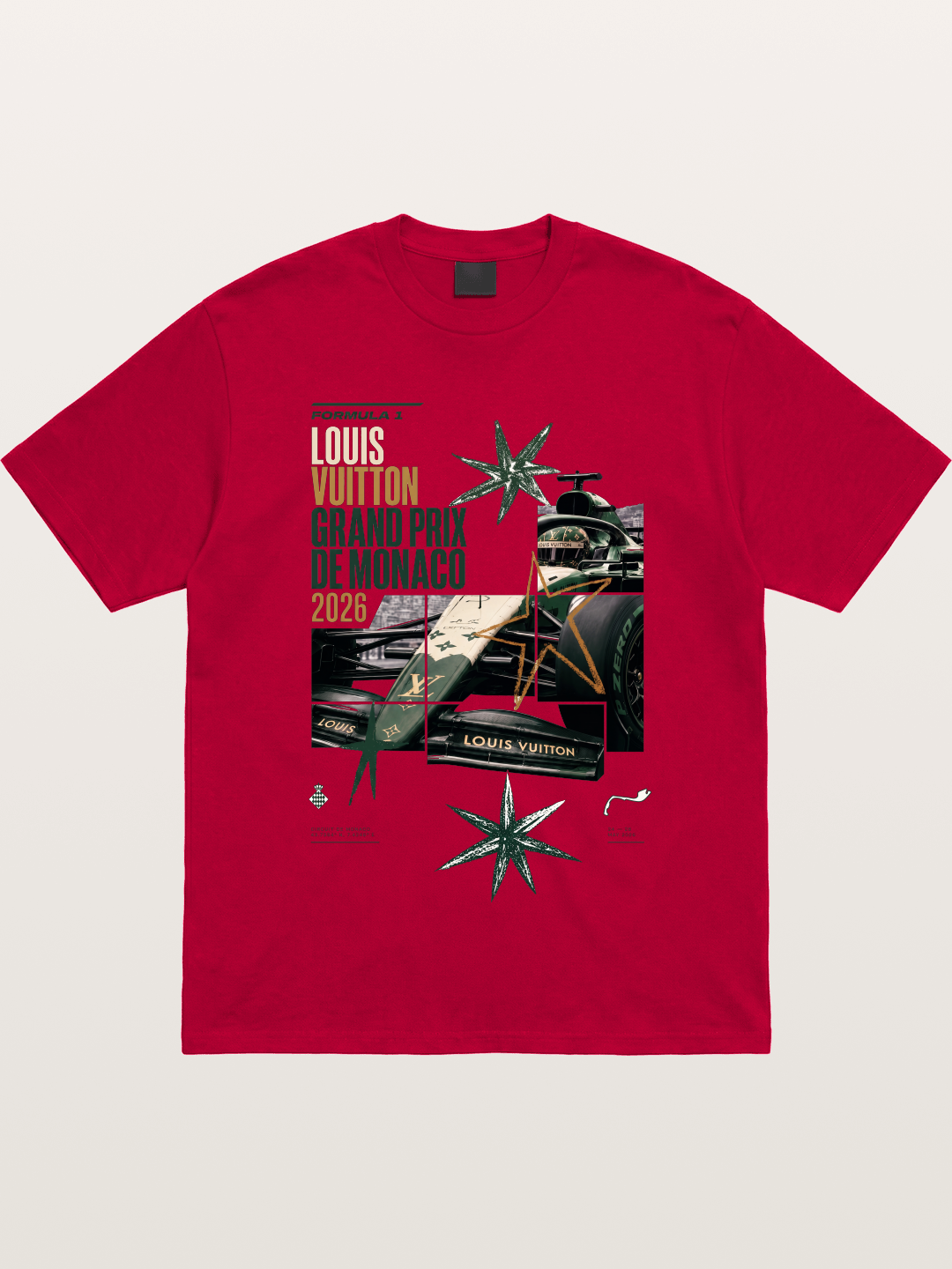 Green LV F1 Race Car Print Gildan T-shirt