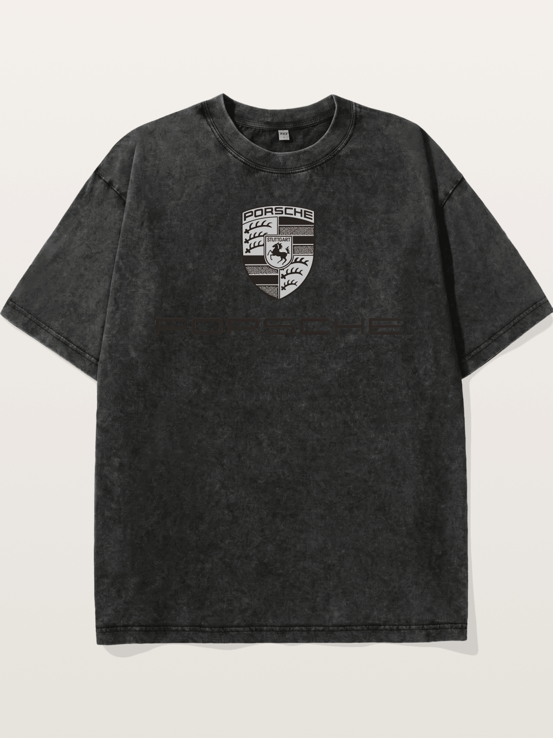Monochrome Porsche Crest Washed T-shirt