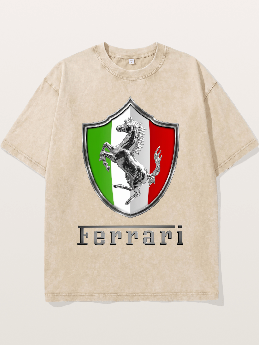 Ferrari Italian Flag Crest Washed T-shirt