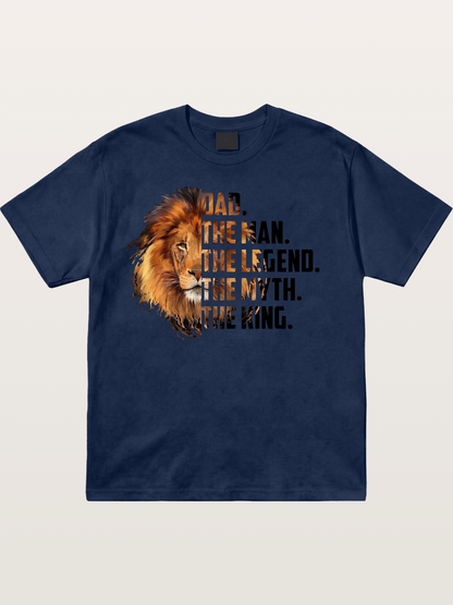 Dad The King Lion Design Cotton T-shirt