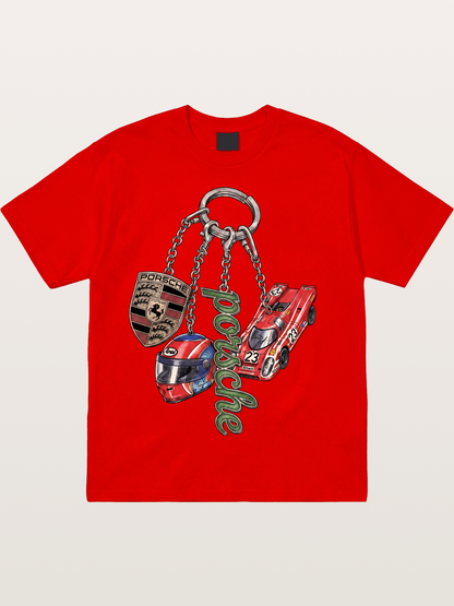 Porsche Vintage Race Charm Combo Cotton T-shirt