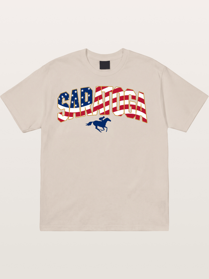 Saratoga Horse Racing American Colors Cotton T-shirt