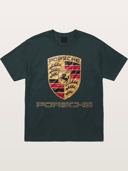 Porsche Crumpled Paper Logo Gildan T-shirt