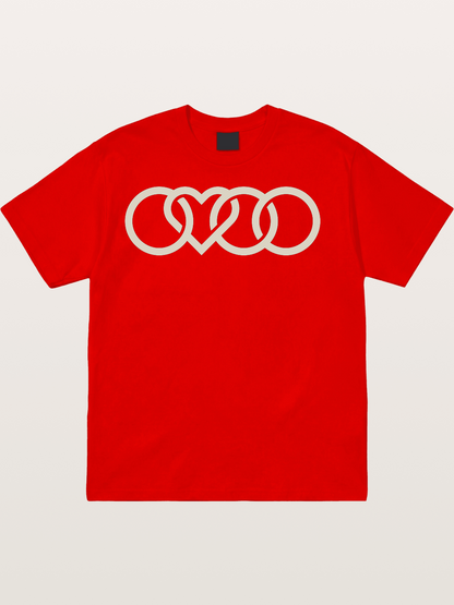 Audi Four Rings Heart Shape Cotton T-shirt