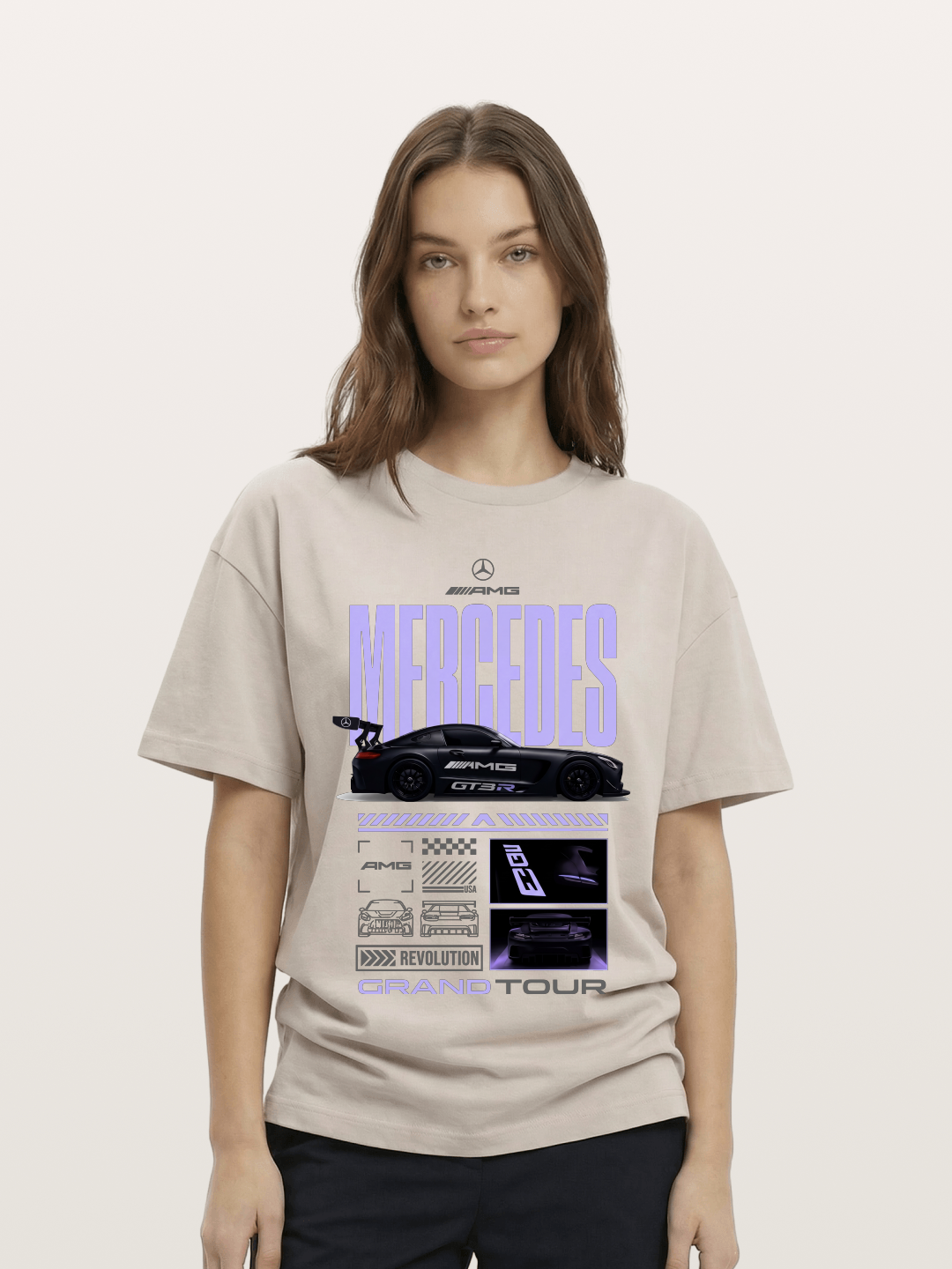 Purple Haze Mercedes Supercar Cotton T-shirt