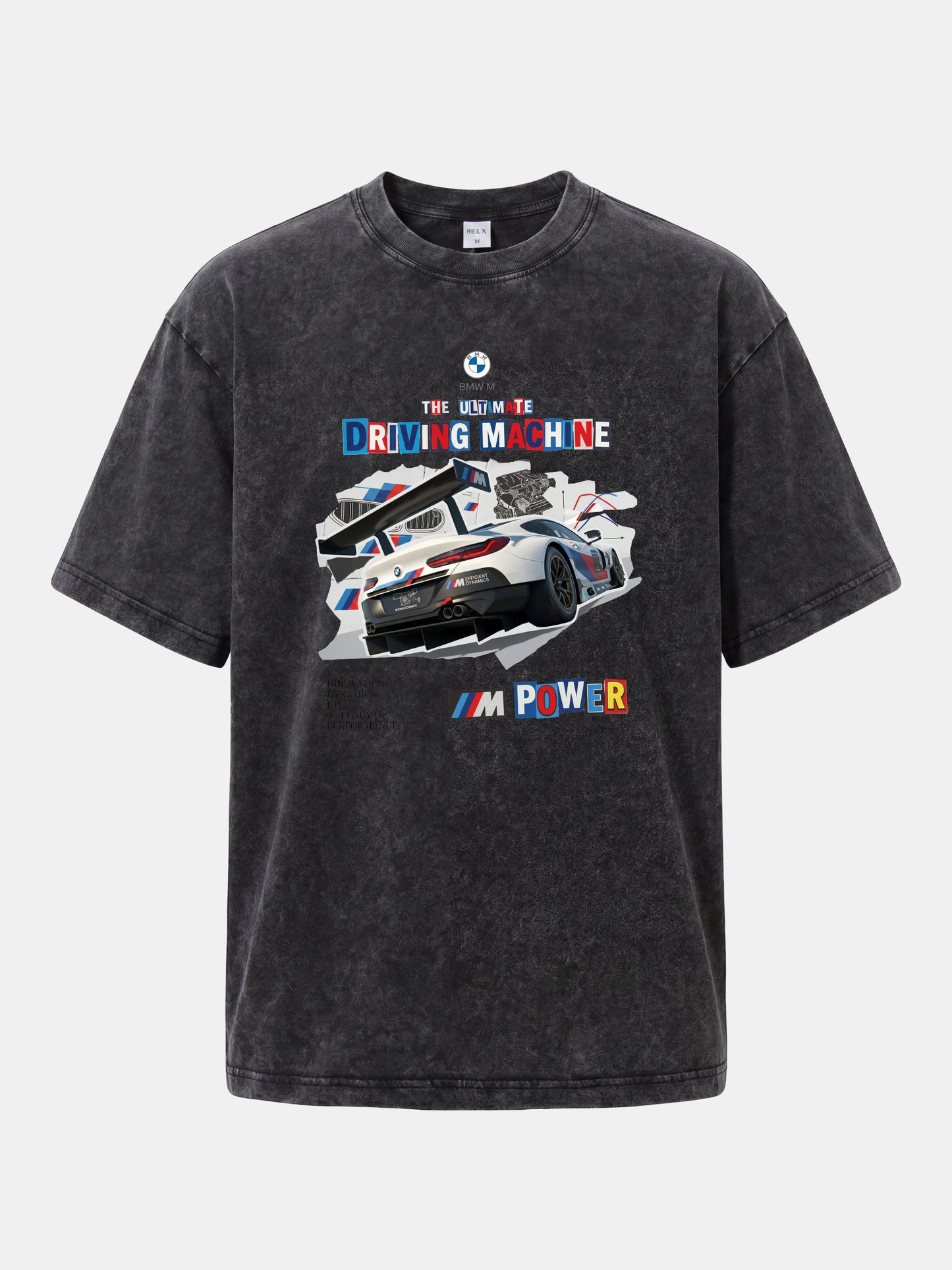 BMW M Power Race Car Art Washed T-shirt