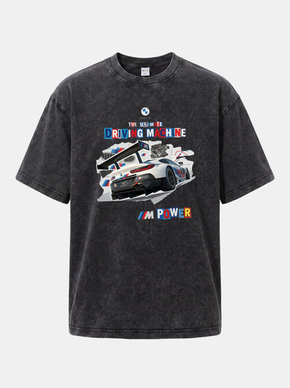 BMW M Power Race Car Art Washed T-shirt