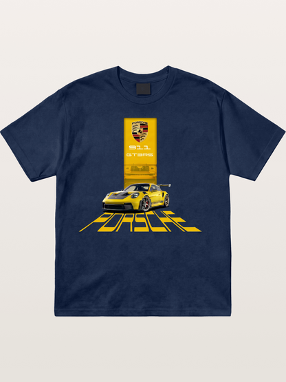Yellow 911 GT3 RS Graphic Cotton T-shirt