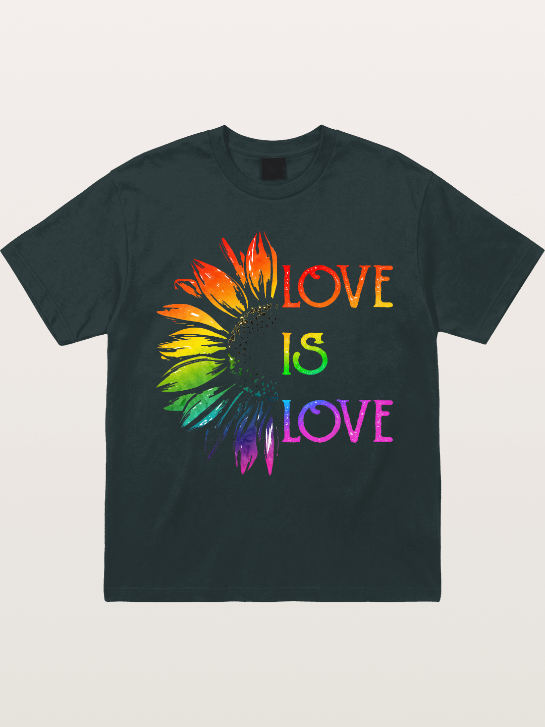 Rainbow Sunflower Love Print Gildan T-shirt