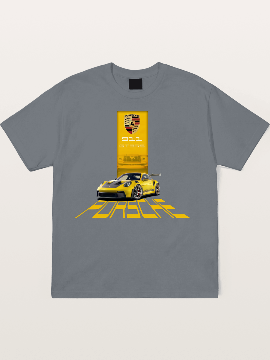 Yellow 911 GT3 RS Graphic Cotton T-shirt