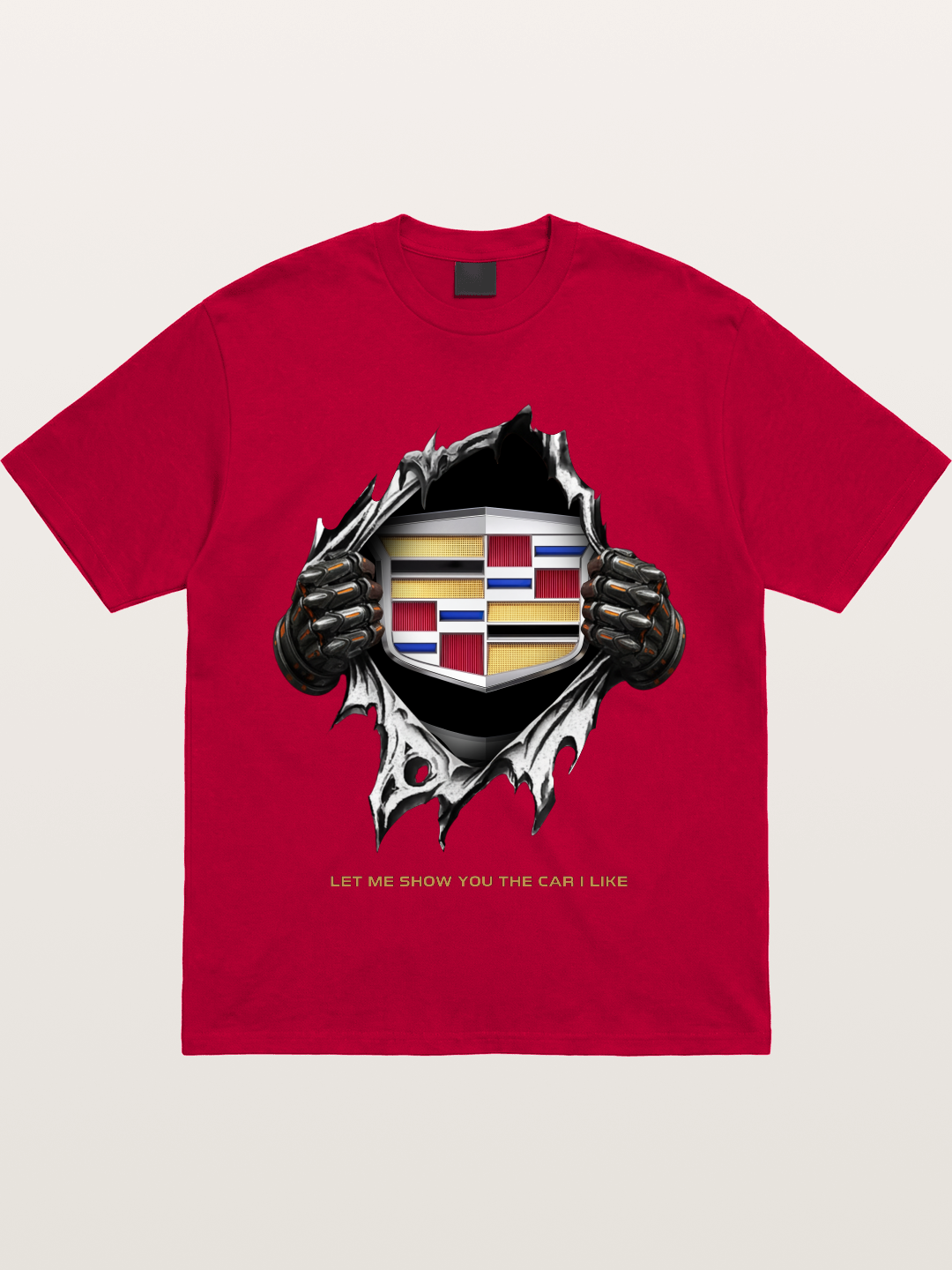 Cadillac Crest Tear Through Effect Gildan T-shirt