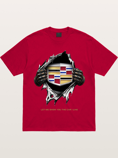 Cadillac Crest Tear Through Effect Gildan T-shirt