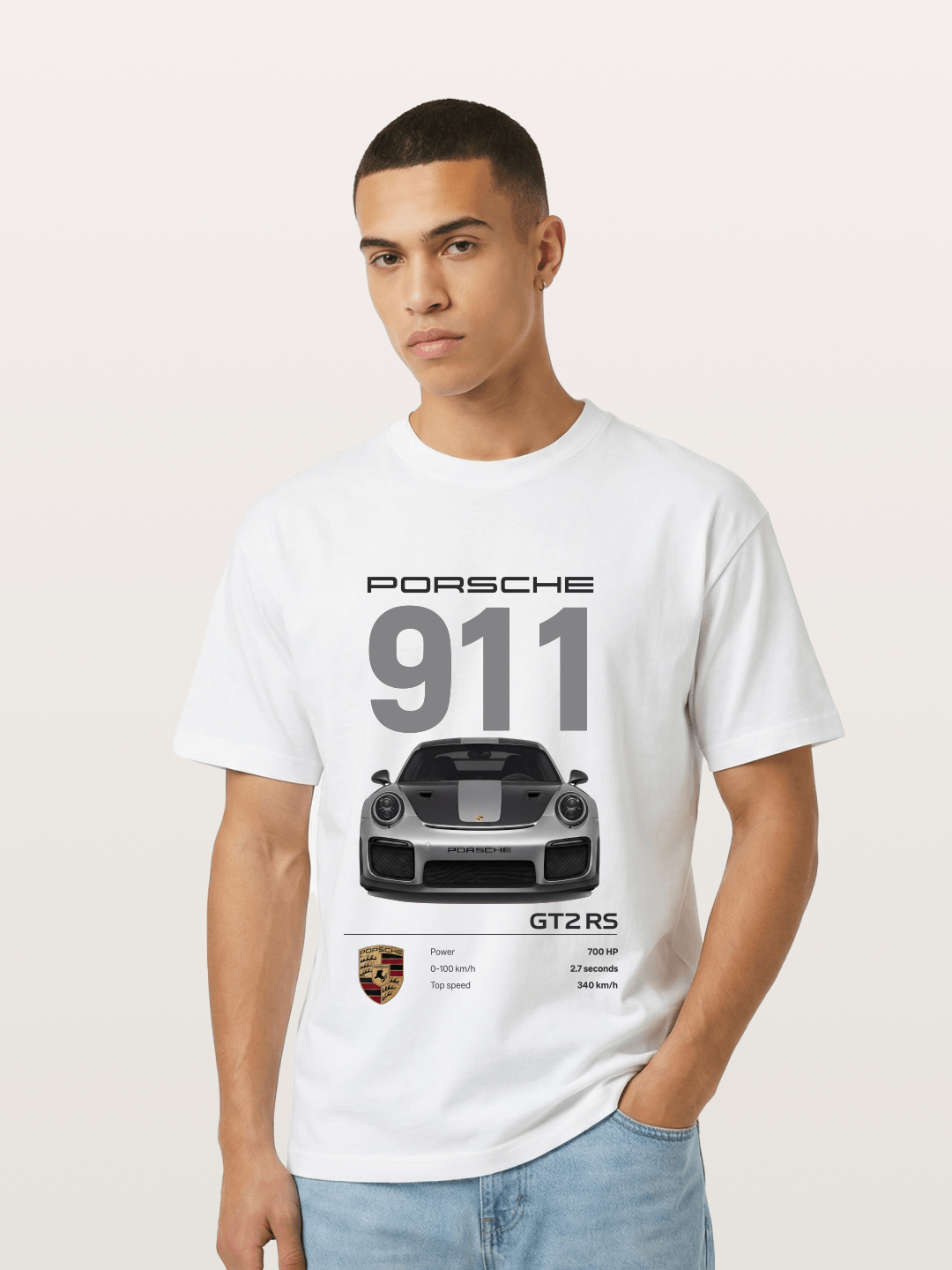 Porsche 911 GT2RS Front View Specs Gildan T-shirt