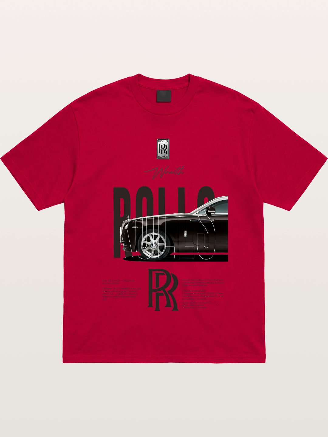 Rolls Royce Wraith Typography Gildan T-shirt