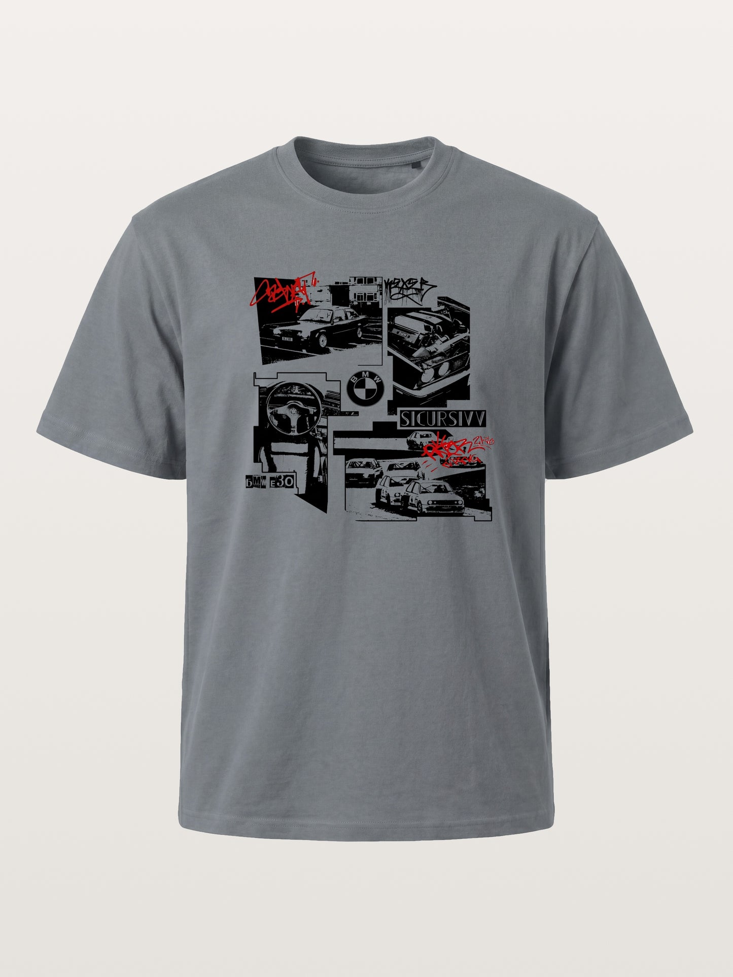 BMW E30 Collage Graffiti Art Cotton T-shirt
