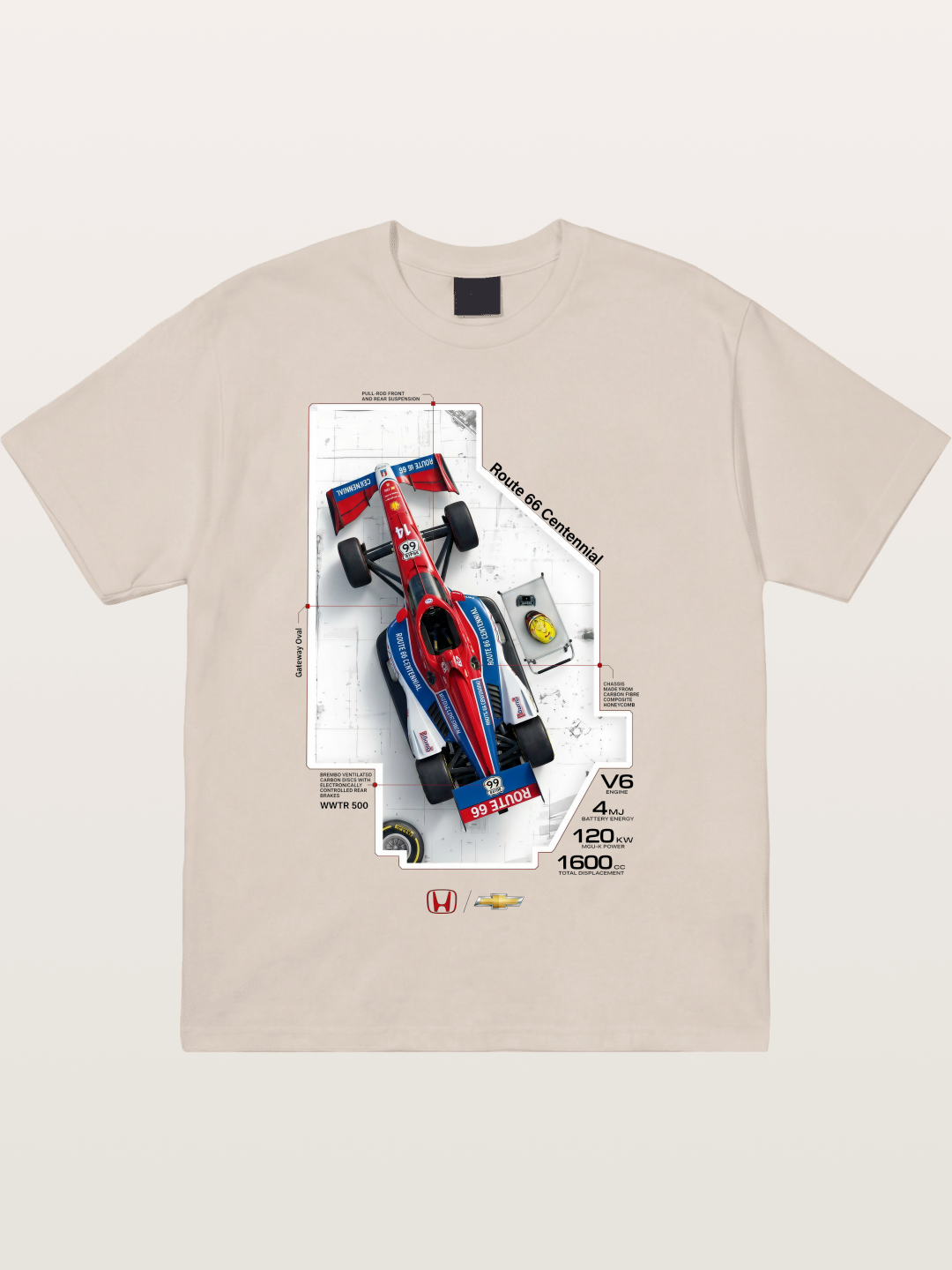 Blueprint Route66 IndyCar Card Cotton T-shirt