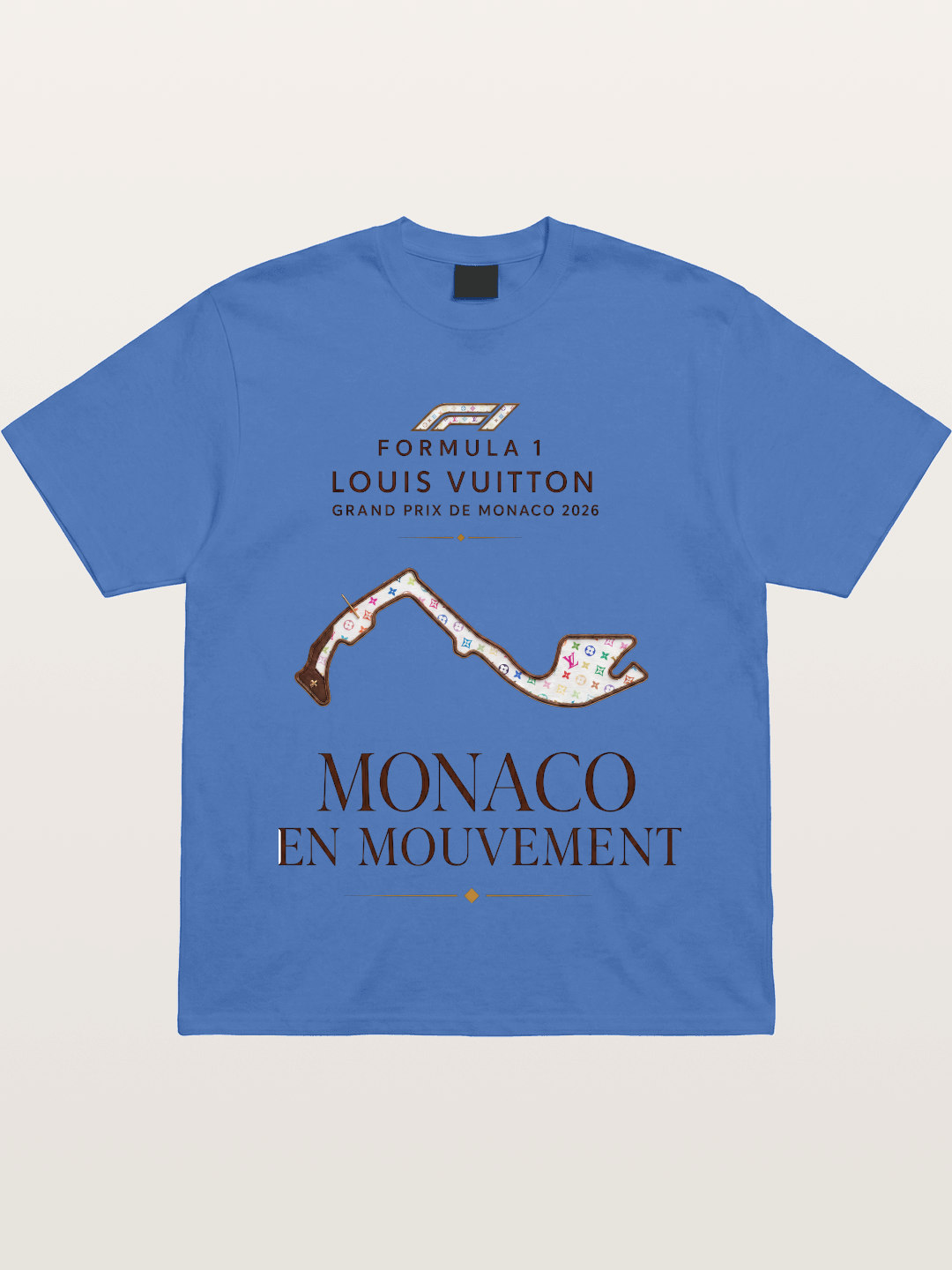 LV x F1 Monaco Track Art Gildan T-shirt