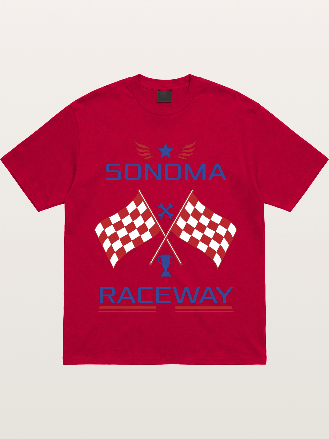 Sonoma Raceway Checkered Flag Crest Gildan T-shirt
