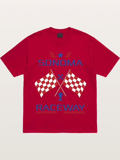 Sonoma Raceway Checkered Flag Crest Gildan T-shirt