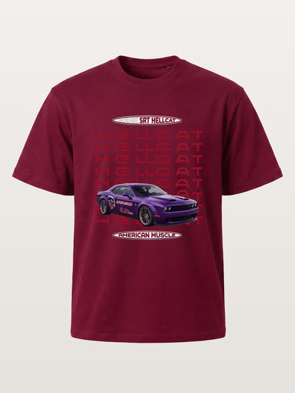 Purple Hellcat Repeat Font Card Gildan T-shirt