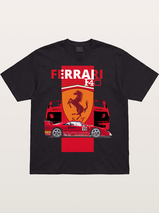 Ferrari F40 Race Car Double View Cotton T-shirt