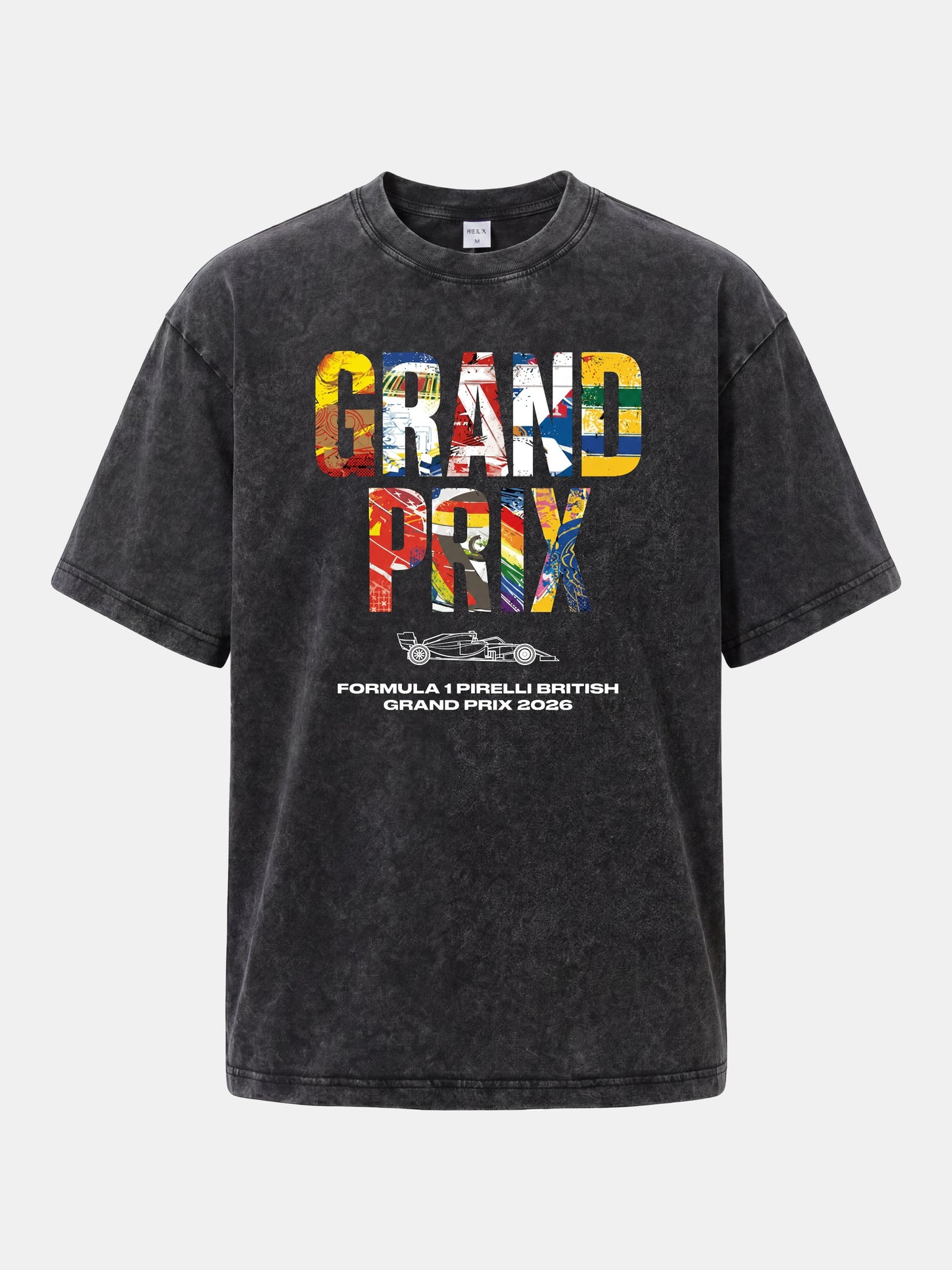 2026 British Grand Prix Multi-Flag Typography Washed T-shirt