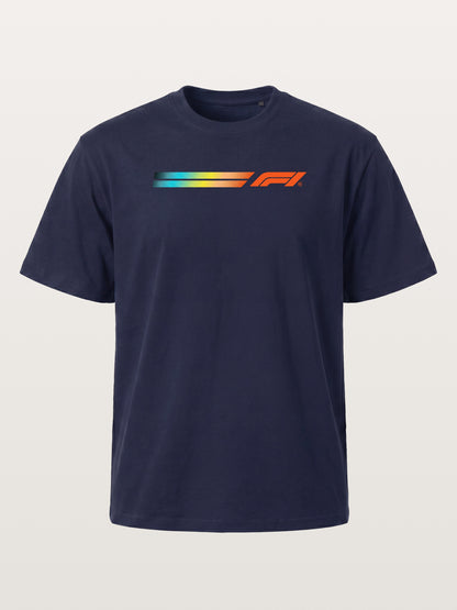 F1 Rainbow Gradient Stripe Banner Gildan T-shirt