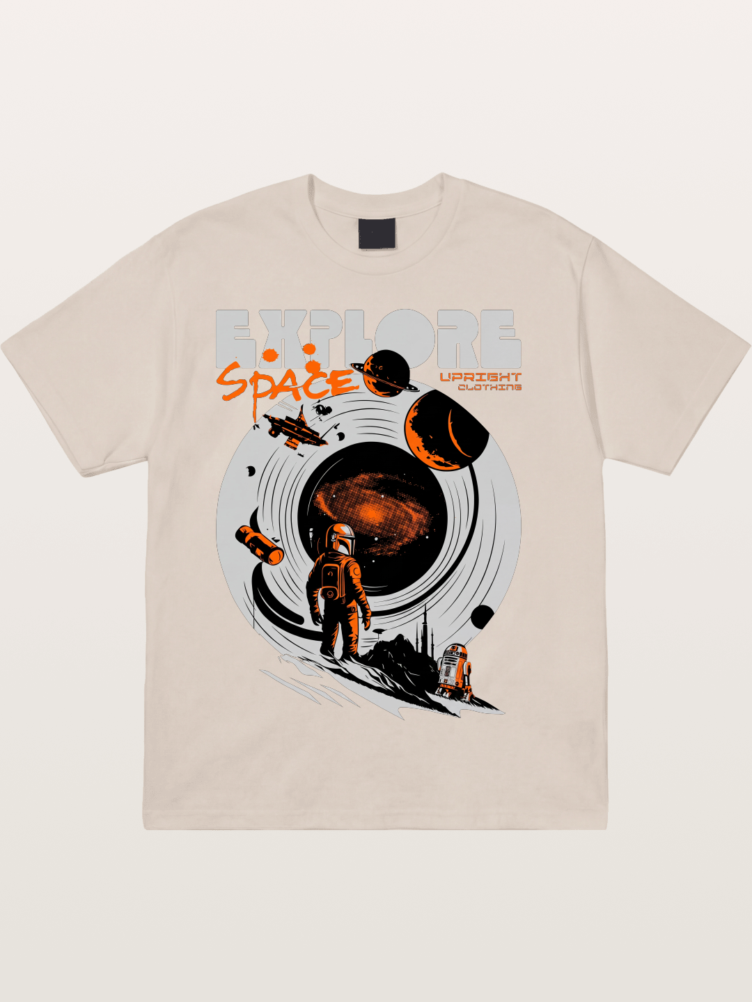 Space Explorer Astronaut Retro Sci-Fi Cotton T-shirt