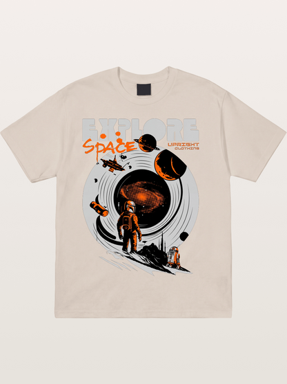 Space Explorer Astronaut Retro Sci-Fi Cotton T-shirt